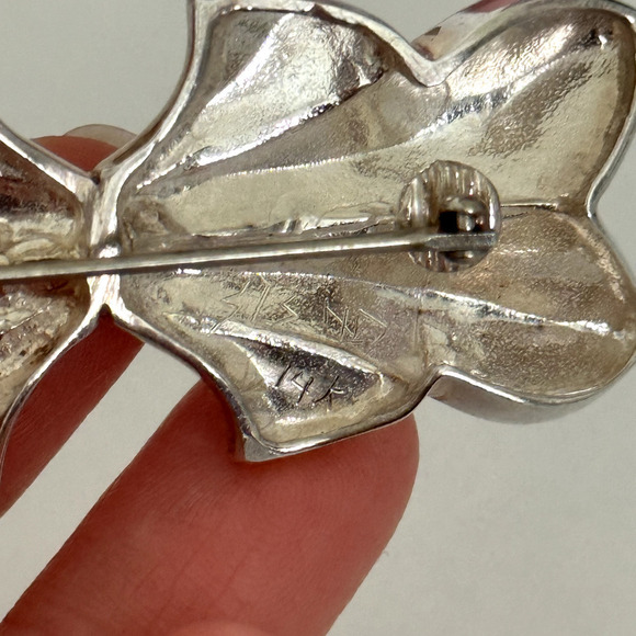 Vintage 925 Sterling Silver & 14K Gold Braided Two Tone Modern Abstract Brooch - Picture 9 of 11